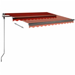 Auvent manuel rétractable sur pied 300x250 cm Orange et marron 