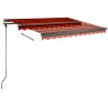 Auvent manuel rétractable sur pied 300x250 cm Orange et marron 