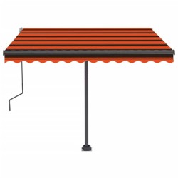 Auvent manuel rétractable sur pied 300x250 cm Orange et marron 