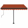 Auvent manuel rétractable sur pied 300x250 cm Orange et marron 