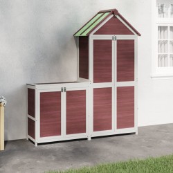 Ensemble de remise à outils de jardin 2 pcs moka pin massif 