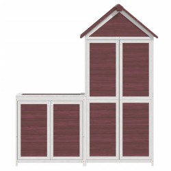 Ensemble de remise à outils de jardin 2 pcs moka pin massif 