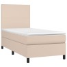Sommier à lattes de lit avec matelas et LED Cappuccino 90x190cm 