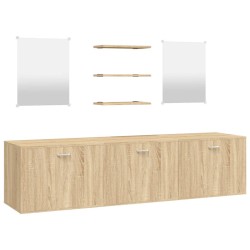 Ensemble de meubles salle de bain 6 pcs chêne bois d'ingénierie 