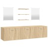 Ensemble de meubles salle de bain 6 pcs chêne bois d'ingénierie 