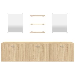 Ensemble de meubles salle de bain 6 pcs chêne bois d'ingénierie 