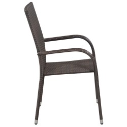 Ensemble à manger de jardin 5 pcs Marron et noir 