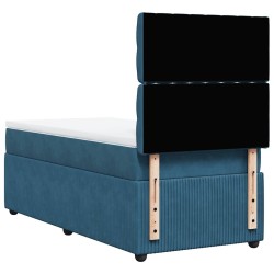 Sommier à lattes de lit avec matelas Bleu foncé 90x200 cm 