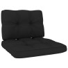 Chaises de jardin lot de 2 avec coussins noir Pin imprégné 