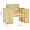 Chaises de jardin lot de 2 avec coussins noir Pin imprégné 