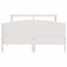 Cadre de lit sans matelas blanc 135x190 cm bois de pin massif 