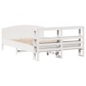 Cadre de lit sans matelas blanc 135x190 cm bois de pin massif 