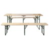 Table de brasserie pliable avec 2 bancs 220 cm Bois de sapin 