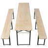 Table de brasserie pliable avec 2 bancs 220 cm Bois de sapin 