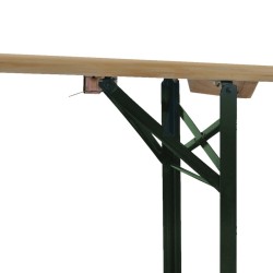 Table de brasserie pliable avec 2 bancs 220 cm Bois de sapin 