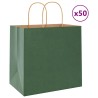 Sacs en papier 50 pcs avec poignées vert 26x17x25 cm 