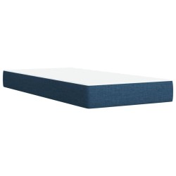 Sommier à lattes de lit avec matelas Bleu 90x190 cm Tissu 