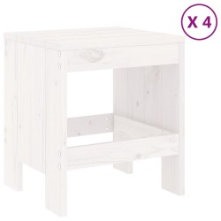 Ensemble à manger de jardin 5pcs blanc bois massif de pin 