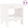 Ensemble à manger de jardin 5pcs blanc bois massif de pin 
