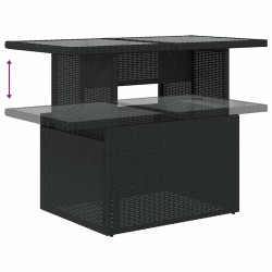 Salon de jardin 6 pcs avec coussins noir résine tressée 
