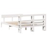 Cadre de lit sans matelas blanc 160x200 cm bois de pin massif 