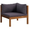 Canapé de jardin à 2 places avec coussin Bois d'acacia massif 