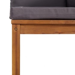 Canapé de jardin à 2 places avec coussin Bois d'acacia massif 