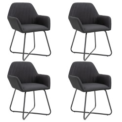 Chaises à manger lot de 4 noir tissu 