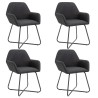 Chaises à manger lot de 4 noir tissu 