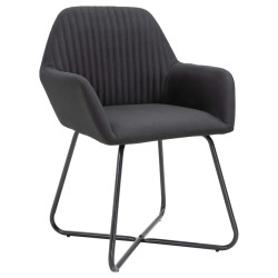 Chaises à manger lot de 4 noir tissu 