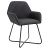 Chaises à manger lot de 4 noir tissu 