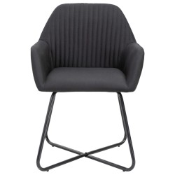 Chaises à manger lot de 4 noir tissu 