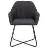 Chaises à manger lot de 4 noir tissu 