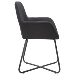 Chaises à manger lot de 4 noir tissu 