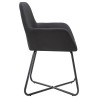 Chaises à manger lot de 4 noir tissu 