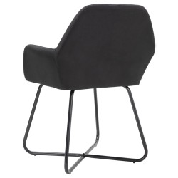 Chaises à manger lot de 4 noir tissu 