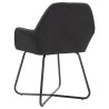 Chaises à manger lot de 4 noir tissu 