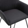 Chaises à manger lot de 4 noir tissu 