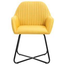 Chaises à manger lot de 4 jaune tissu 