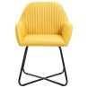 Chaises à manger lot de 4 jaune tissu 