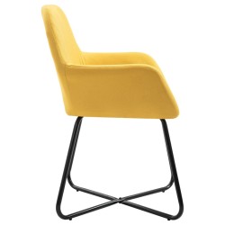Chaises à manger lot de 4 jaune tissu 