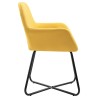 Chaises à manger lot de 4 jaune tissu 