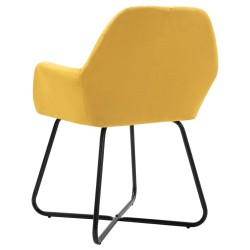 Chaises à manger lot de 4 jaune tissu 