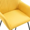 Chaises à manger lot de 4 jaune tissu 