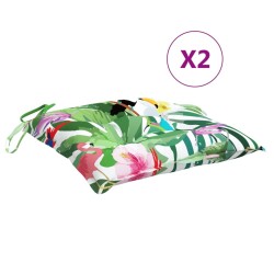Coussins de chaise lot de 2 multicolore 40x40x7 cm tissu 