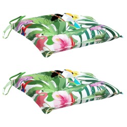 Coussins de chaise lot de 2 multicolore 40x40x7 cm tissu 