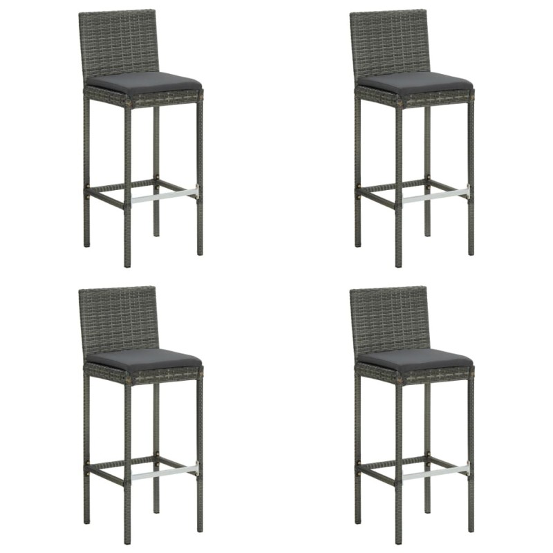 Tabourets de bar de jardin et coussins lot de 4 résine tressée Tabourets de bar de jardin et coussins lot de 4 résine tressée