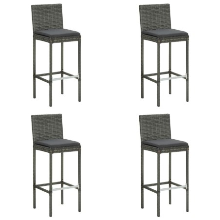 Tabourets de bar de jardin et coussins lot de 4 résine tressée 