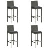 Tabourets de bar de jardin et coussins lot de 4 résine tressée 