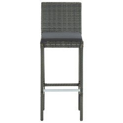 Tabourets de bar de jardin et coussins lot de 4 résine tressée 
